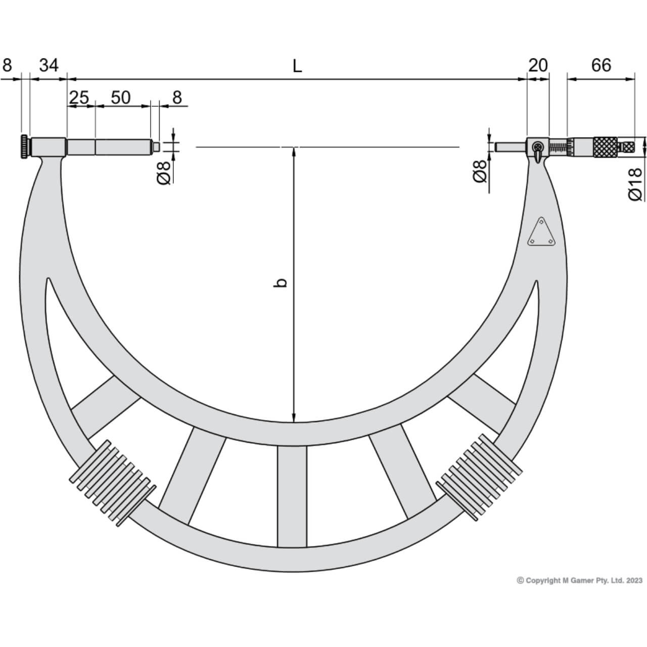 Accud 300-400mm Metric Outside Micrometer