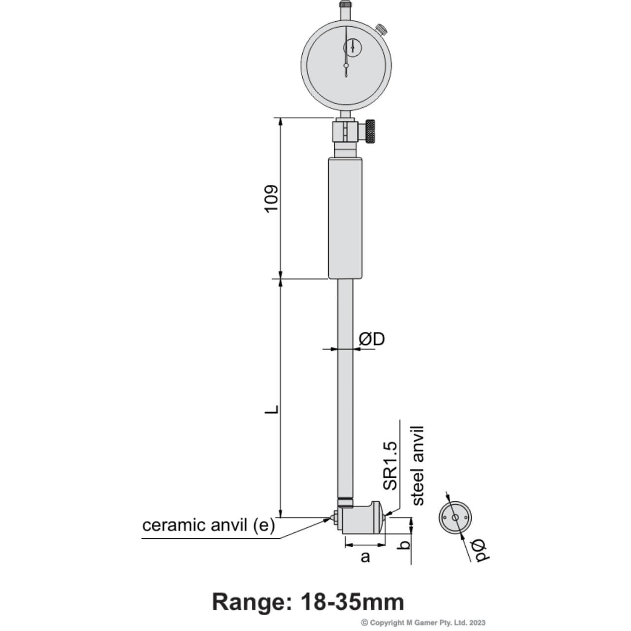 Accud 18-35mm Dial Bore Gauge