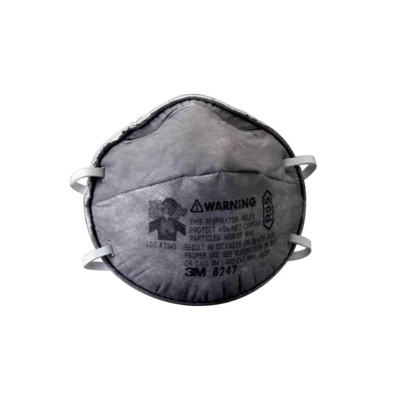 3M Cupped Particulate Respirator 8247 GP2 with Nuisance Level Organic Vapour Relief 20/Box