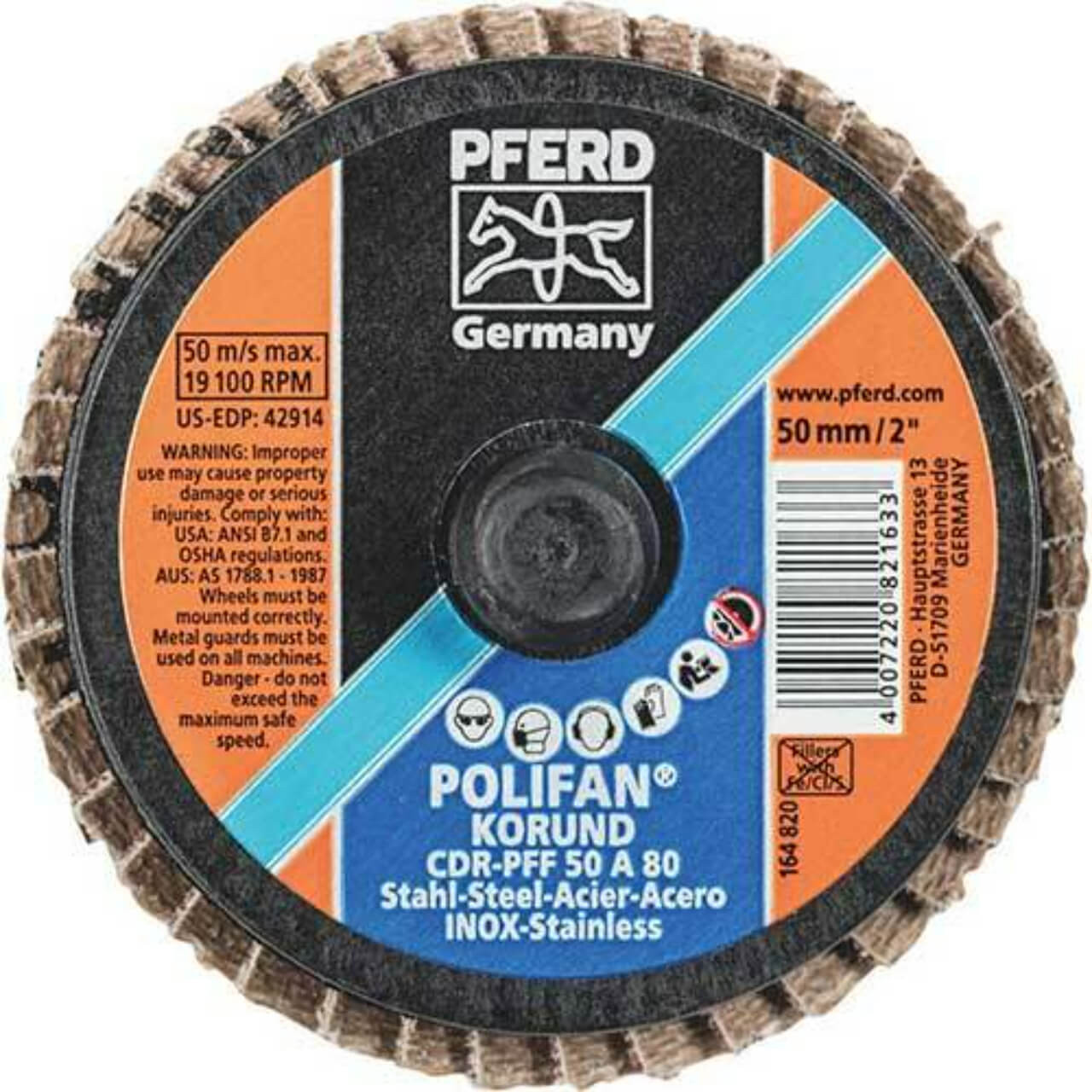 Pferd Combidisc Mini Polifan Flap Disc CDR-PFF 50mm A80