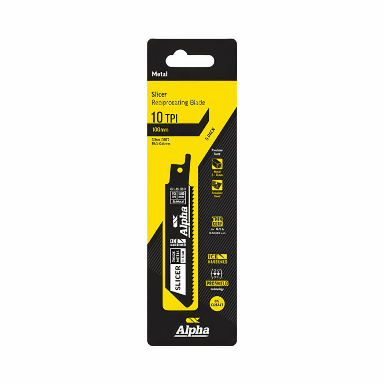 Alpha 100mm 10tpi Slicer Metal Reciprocating Saw Blade 5pk