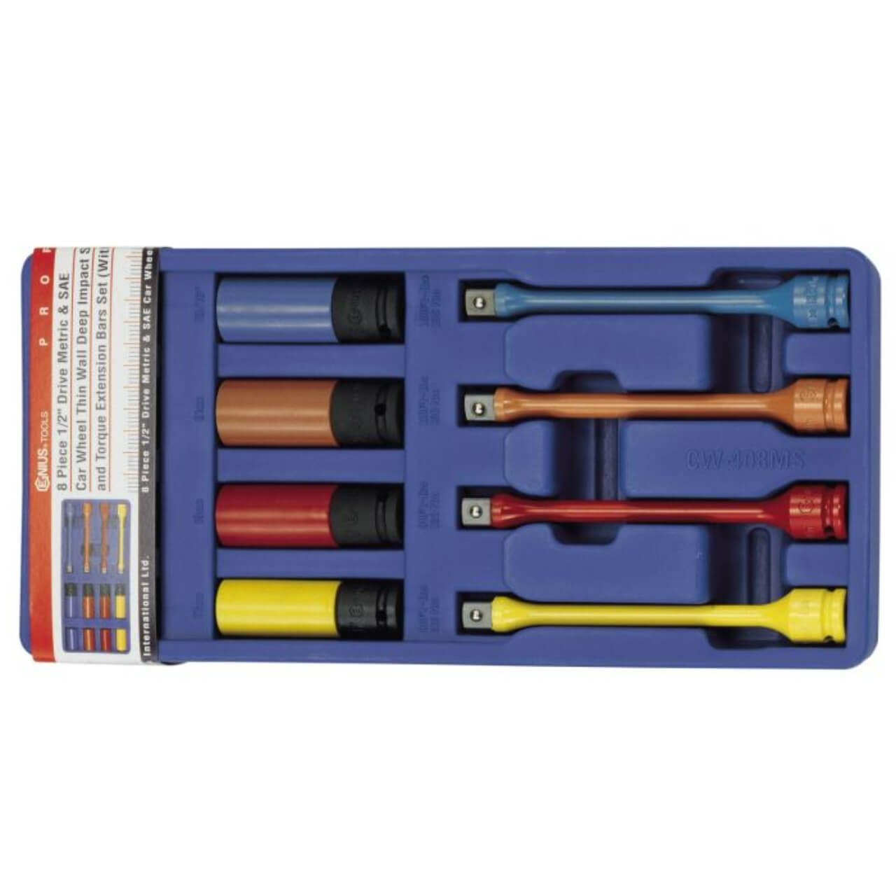 Genius Metric & SAE Car Wheel Colour Match Set 8pce