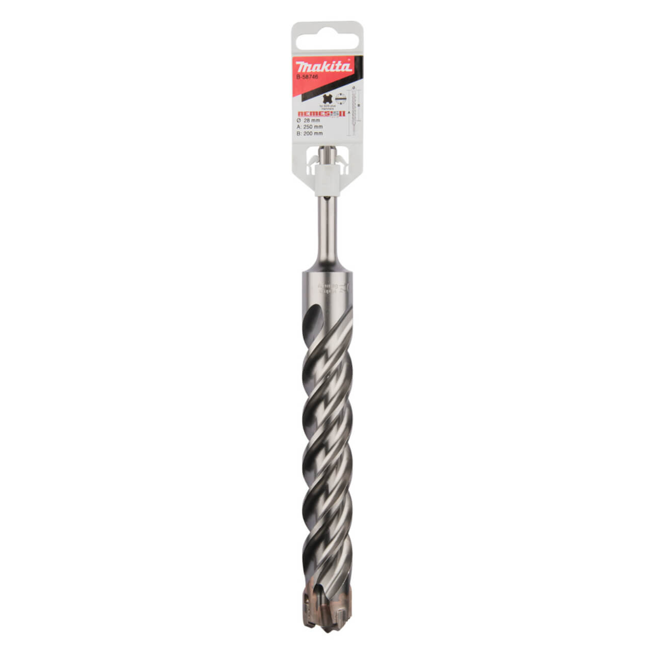 Makita Nemisis Drill Bit SDS Plus 28mm x 250mm 4 Cutter