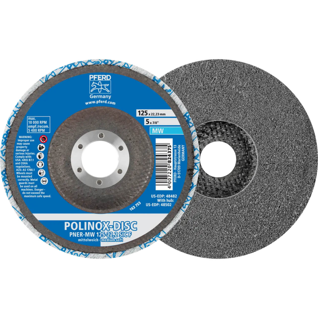 Pferd Polinox Wheels Unitized Disc PNER-MW 125-22.2 C Fine (Medium Soft)
