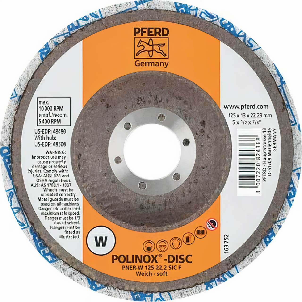 Pferd Polinox Wheels Unitized Disc PNER-W 125-22.2 C Fine (Soft)