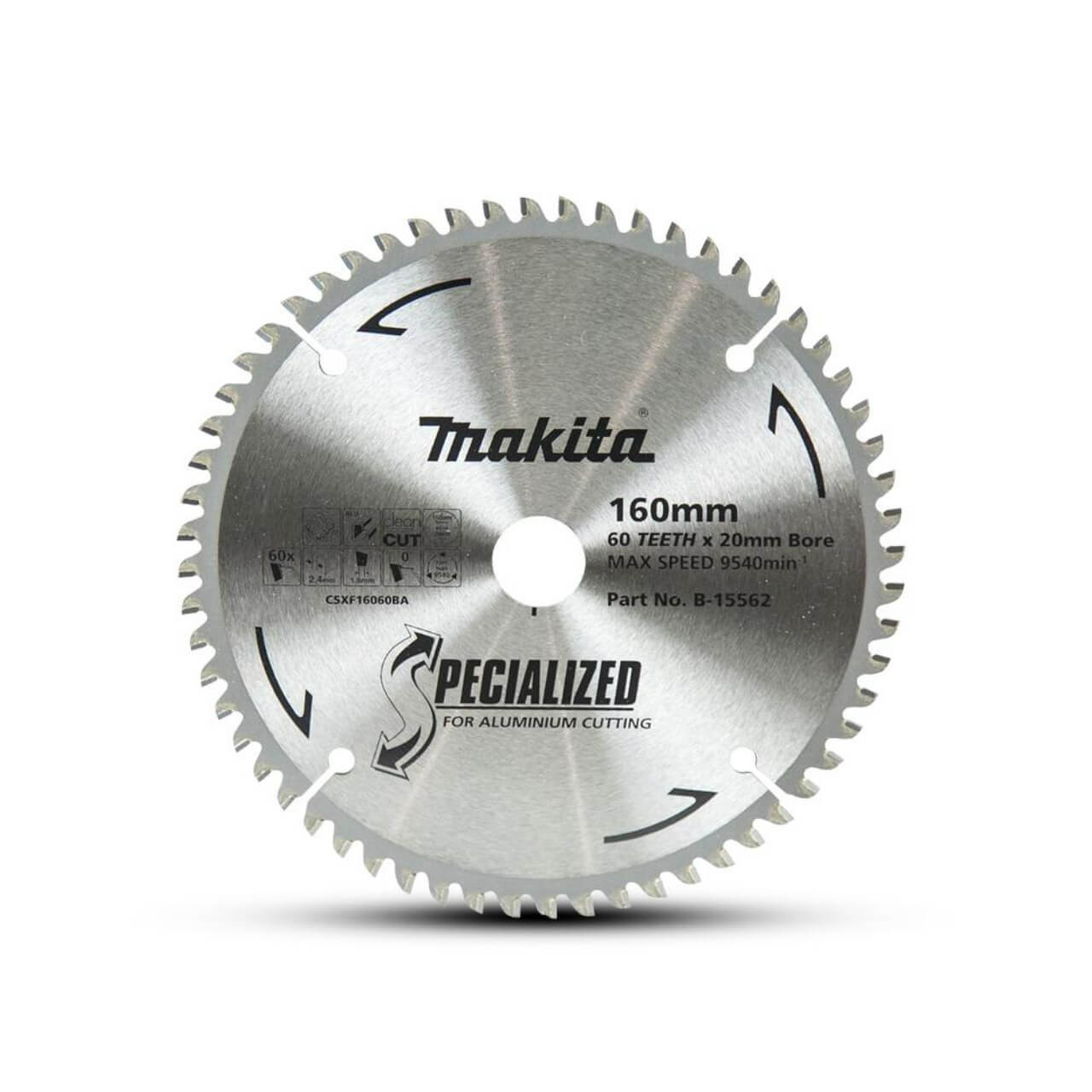 Makita 160mm x 20mm x 60T TCT Aluminum Circular Saw Blade
