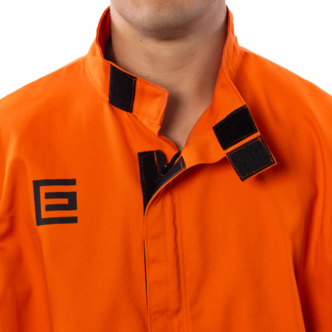 Elliotts Proban Welders Jacket Orange/ Leather Sleeves Large