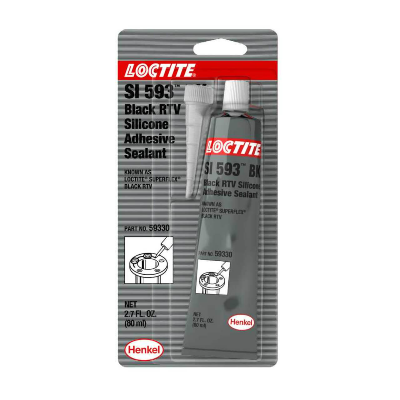 Loctite SI 593 Silicone Gasket Black Superflex RTV 80ml