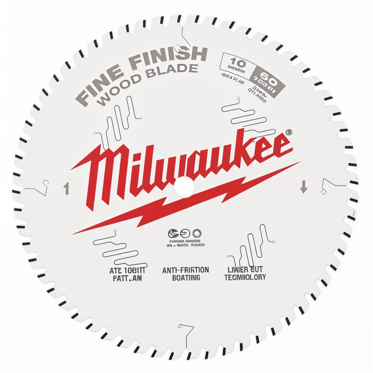 Milwaukee 254mm (10”) Fine Finish 60T Circular Saw Blade