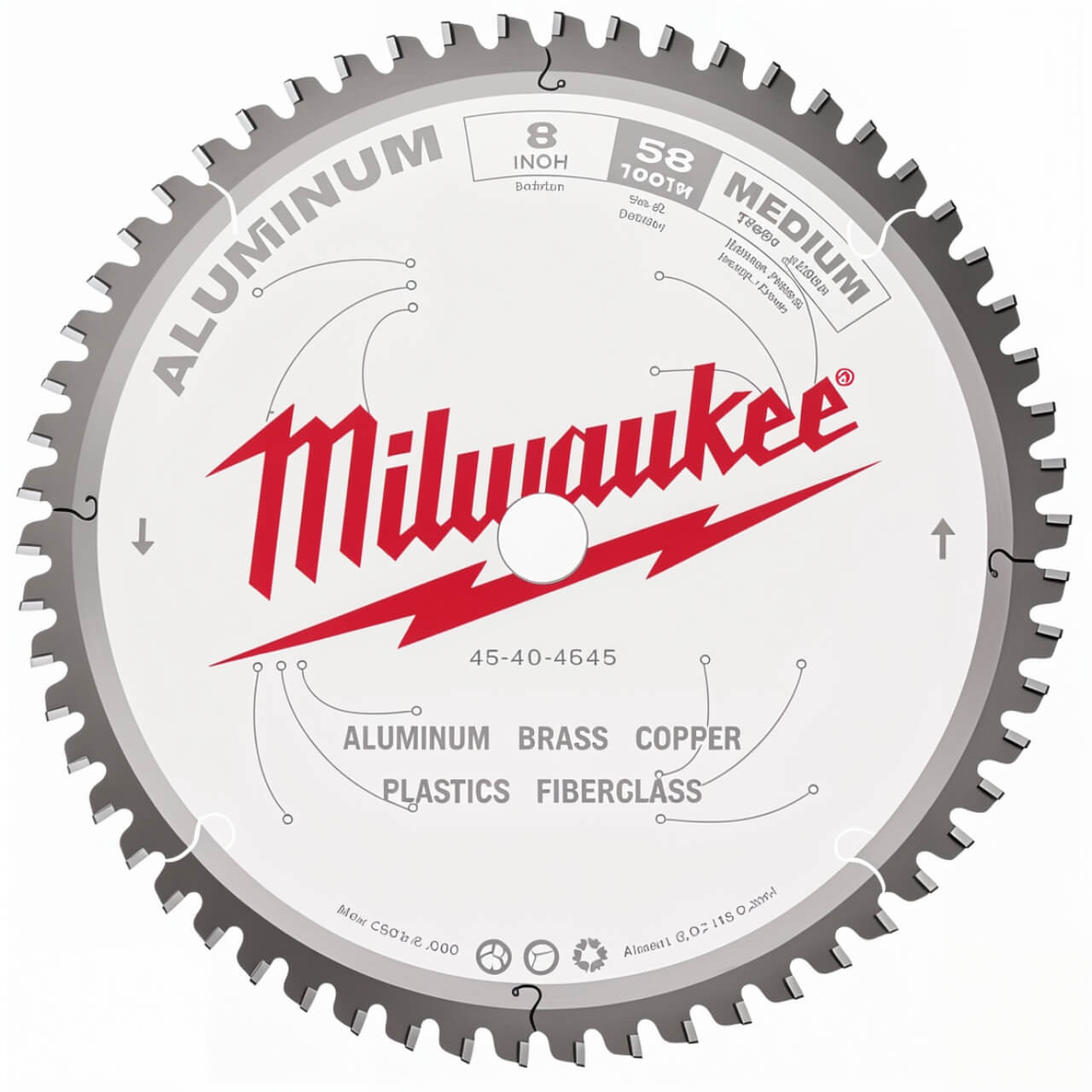 Milwaukee 203MM (8”) 58T Aluminum Cutting Circular Saw Blade