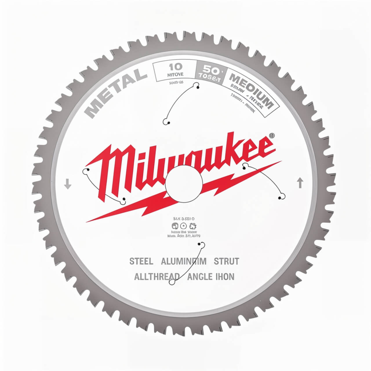 Milwaukee 254mm (10”) 50T Medium Metal Circular Saw Blade