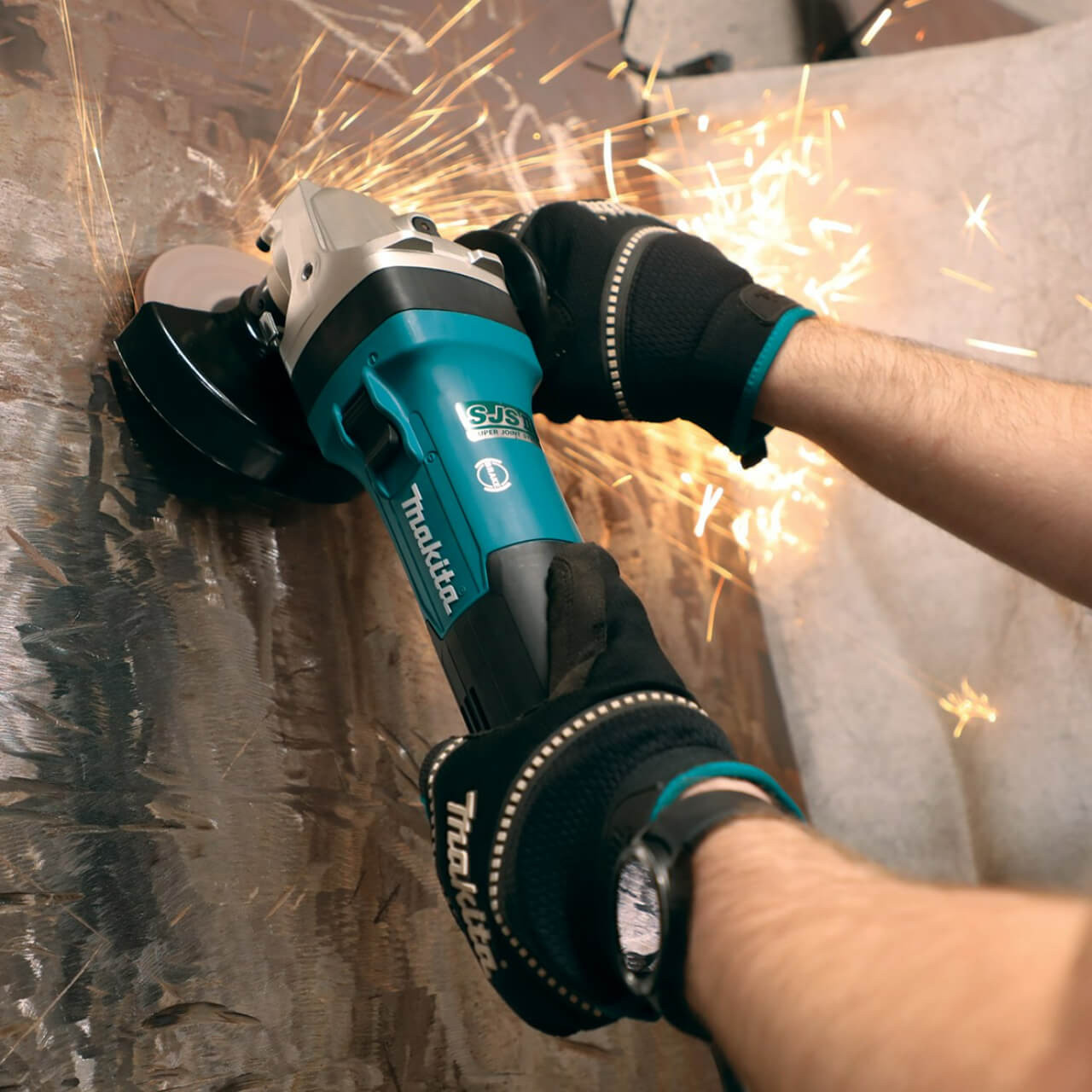 Makita 125mm (5”) 1900W Slide Switch Angle Grinder Variable Speed Mechanical Brake
