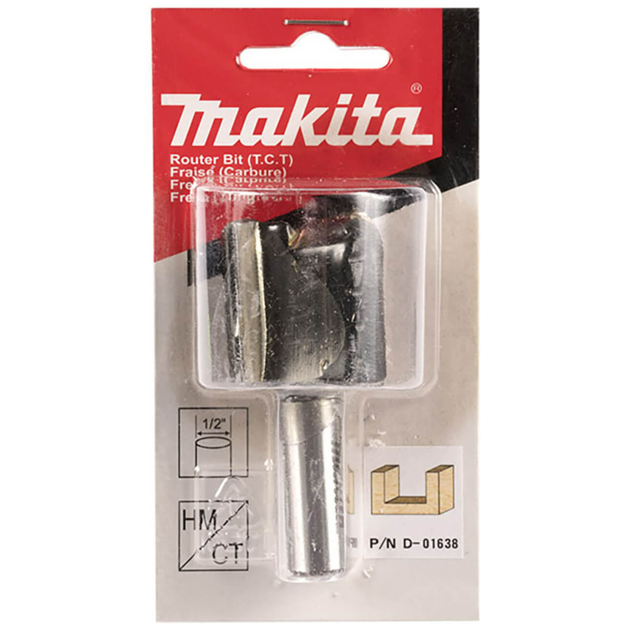 Makita 1-1/4” 31.7mm Straight TCT 2 Flute / 70mm O/LEN 30mm W/LEN - 1/2” Shaft
