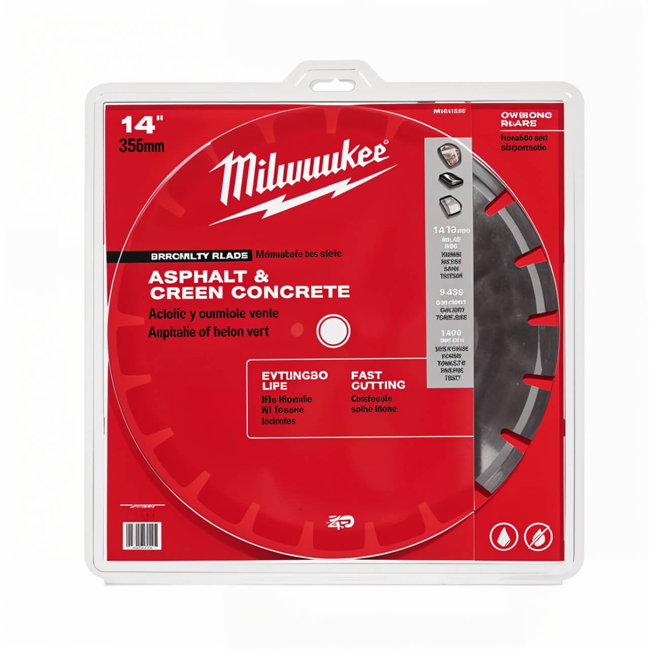 Milwaukee Asphalt & Green Concrete 350mm 14In