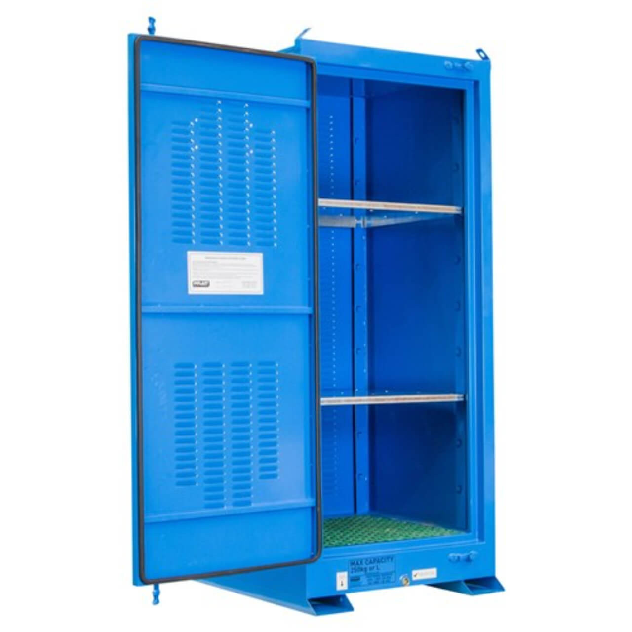 Pratt Dangerous Goods Outdoor Storage Cabinet 250L - 1 Door - 3 Shelves