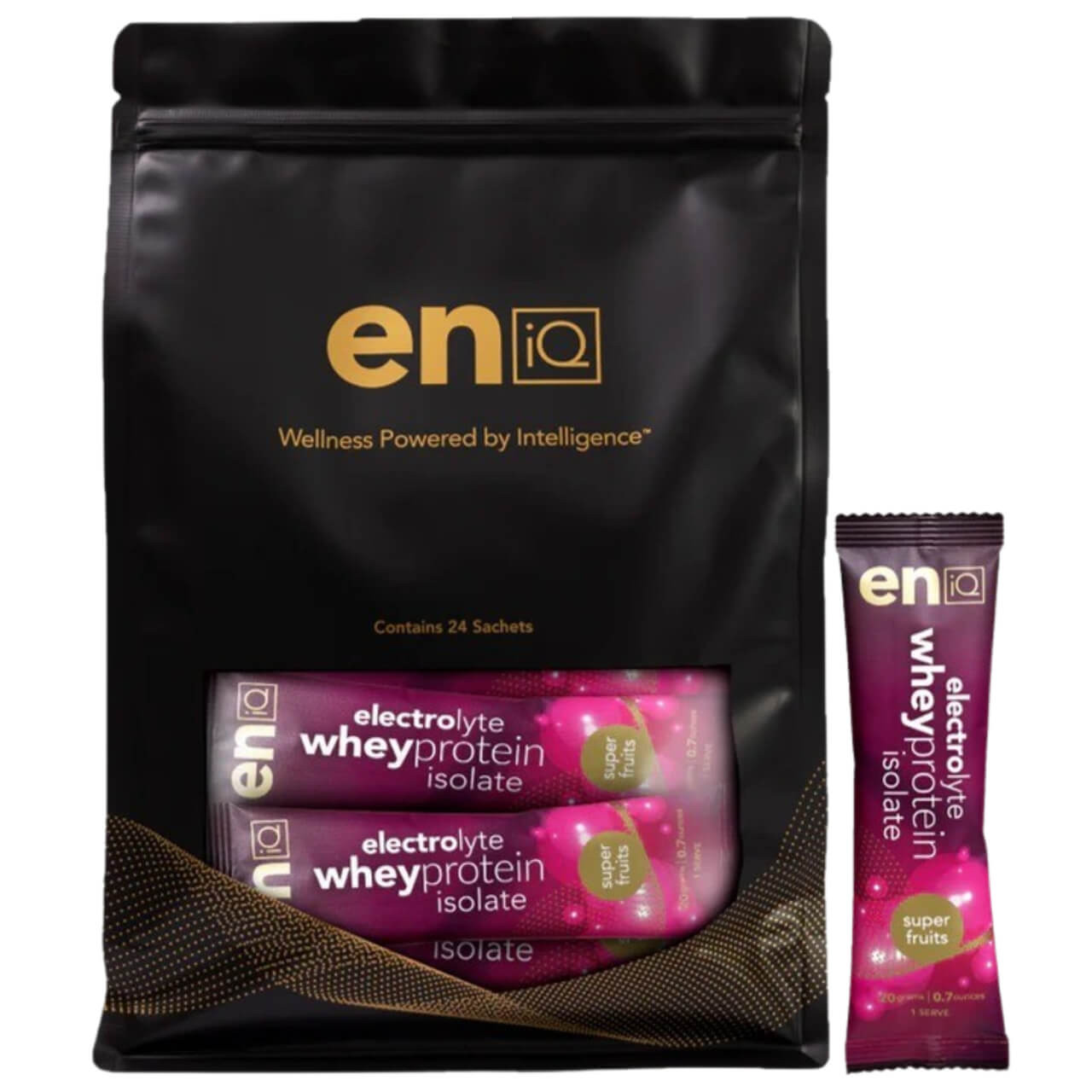 EniQ Electrolyte Whey Protein Isolate Super Fruits 20gm Sachet (24 Pack)