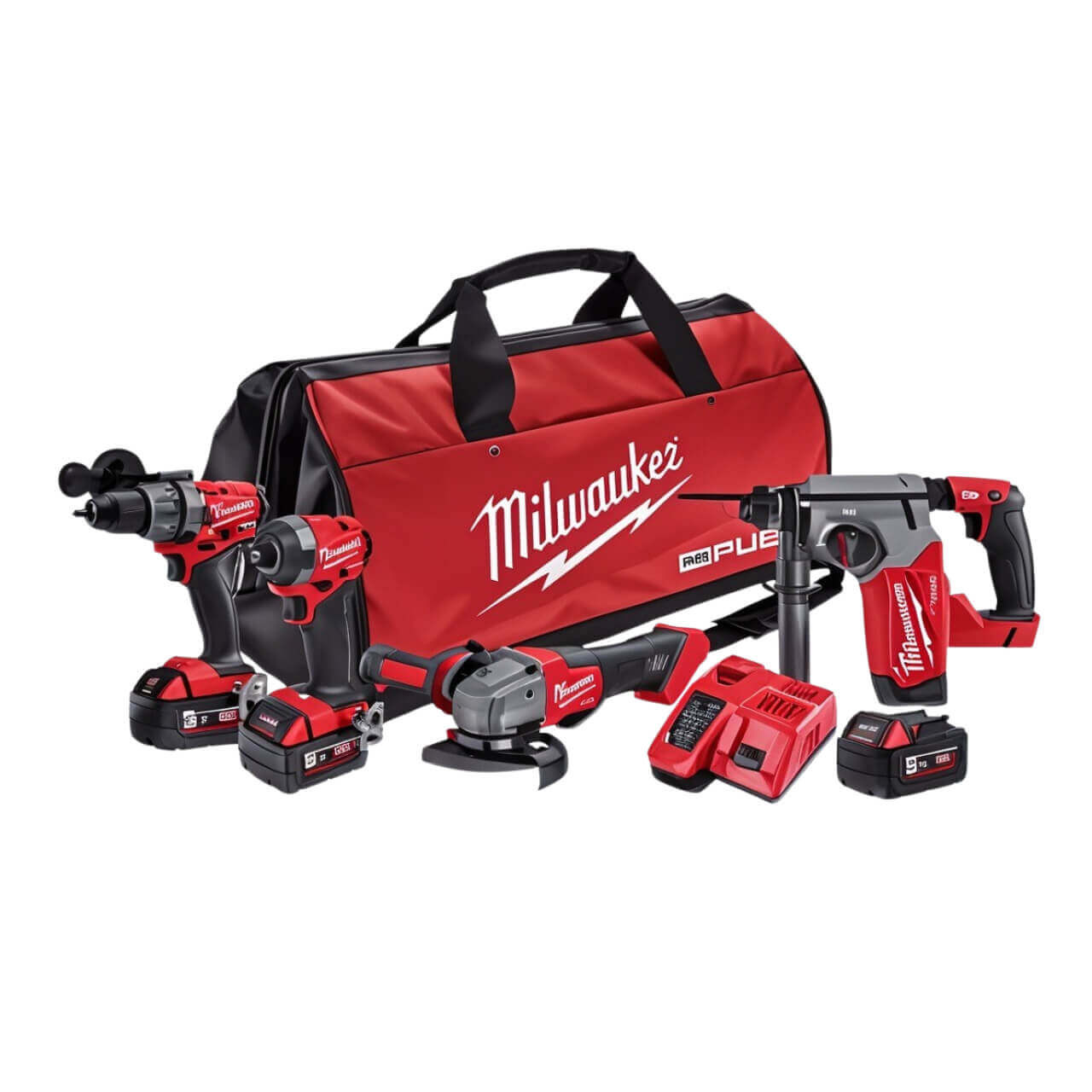 Milwaukee M18 Fuel 4 Pce Power Pack 4A3 (M18FID3,M18FPD3,M18FAG125XPD,M18FH)
