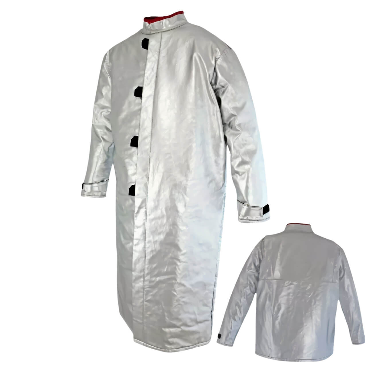 Aluminised Preox Furnace Coat 1300mm long. centre closure. lined Size 2XL