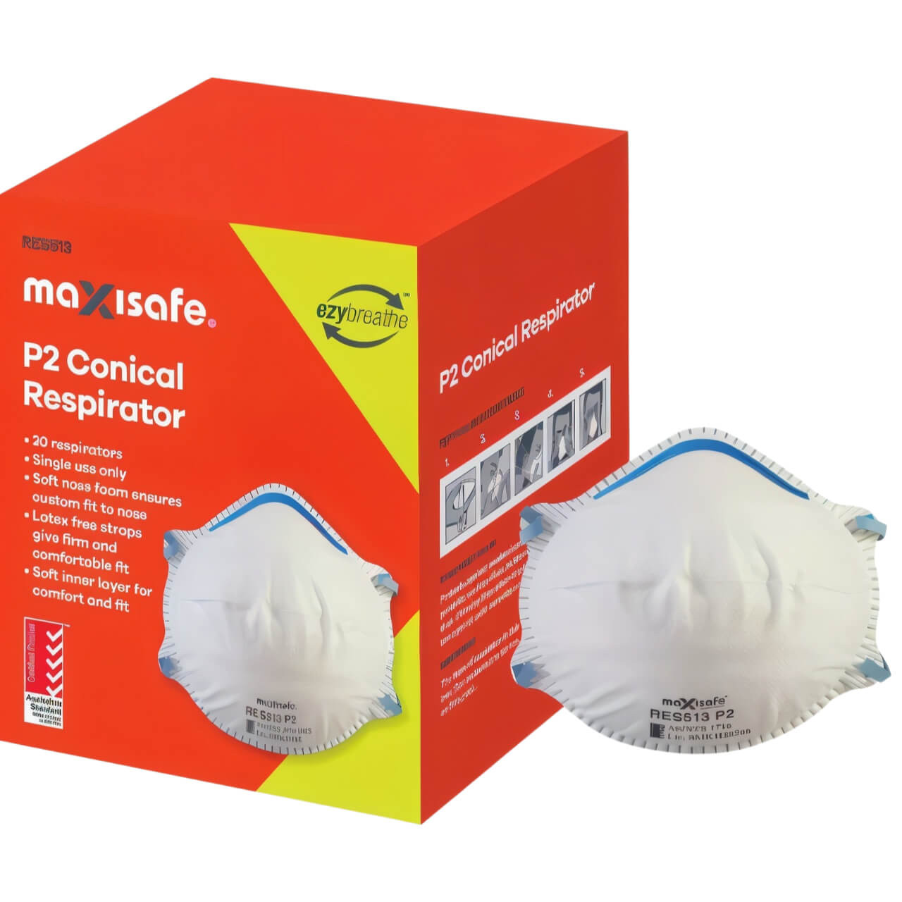 Maxisafe Conical P2 Respirator 20/box