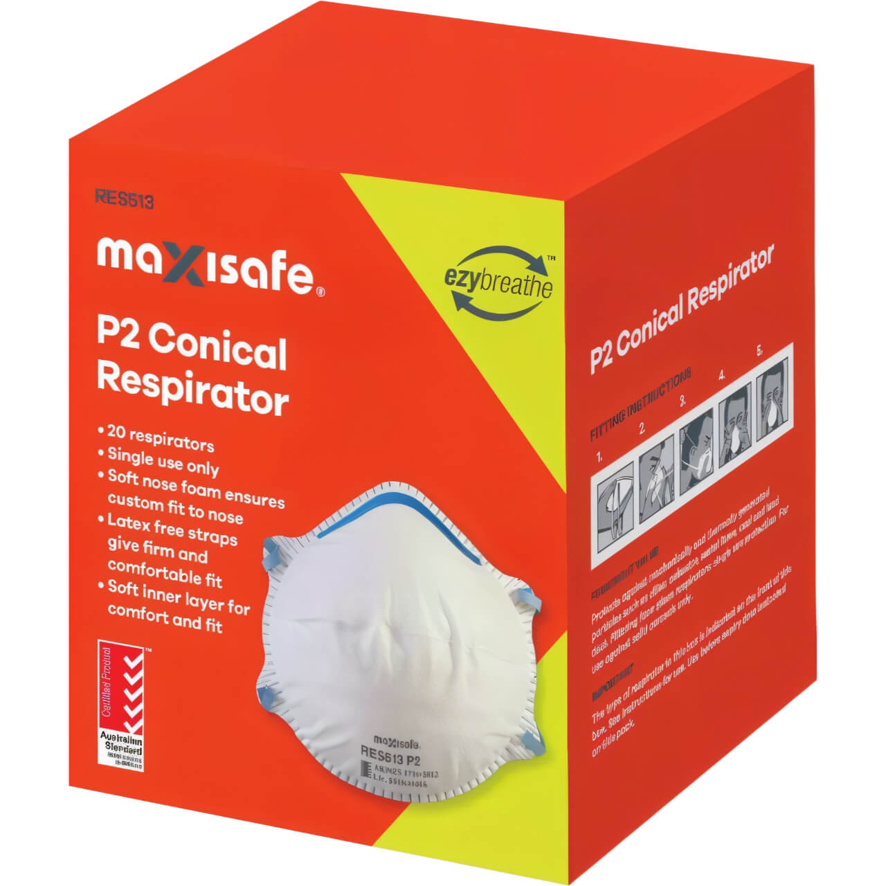Maxisafe Conical P2 Respirator 20/box