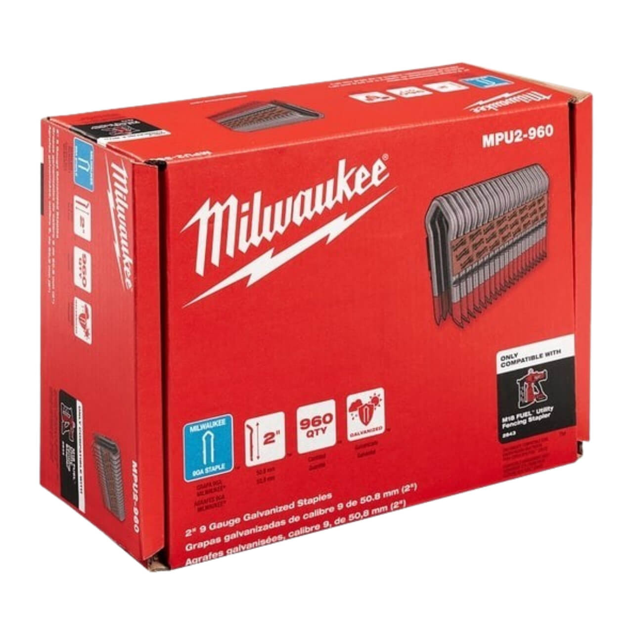Milwaukee 50mm Fencing Staple 9GA/4mm - 960 Pack