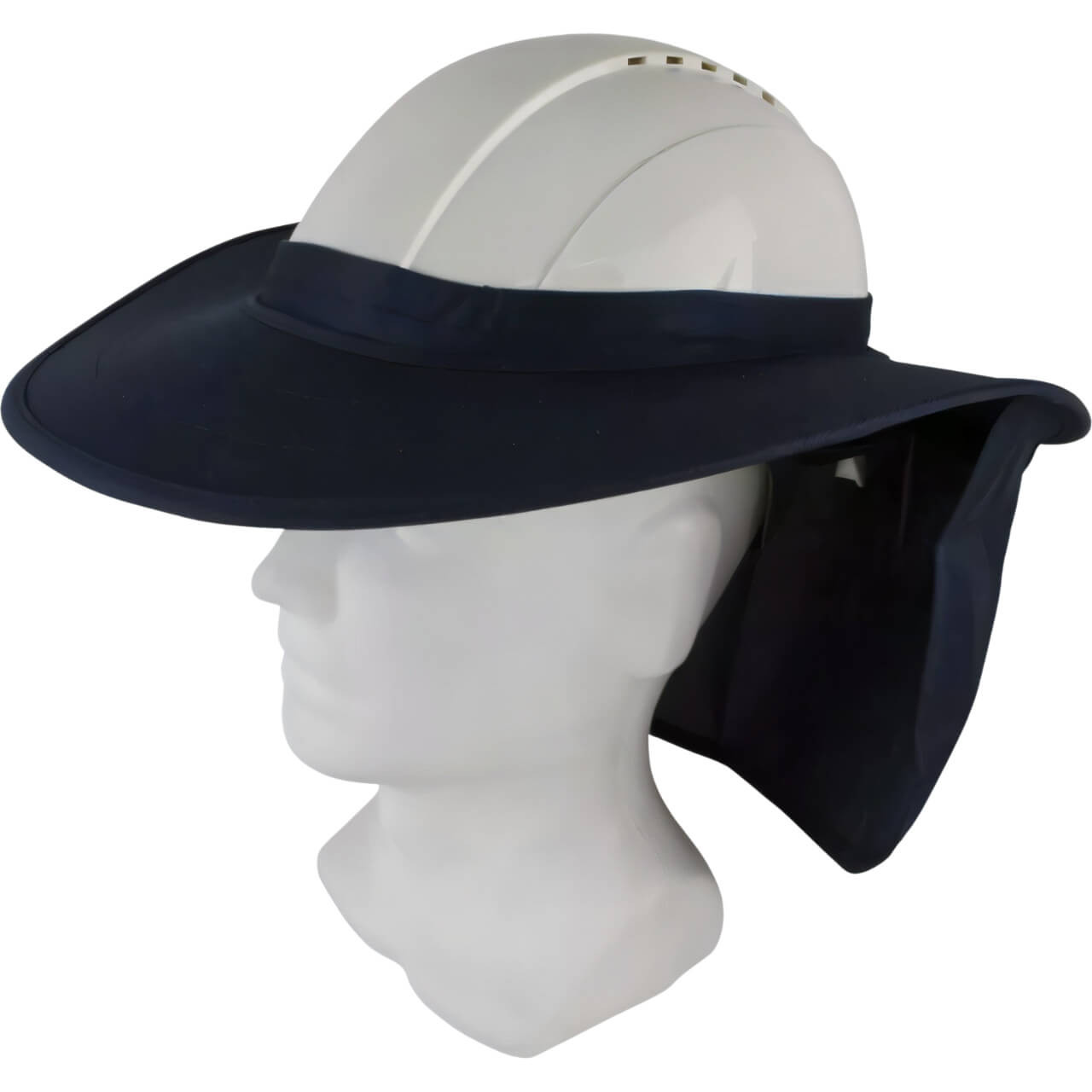 Maxisafe Hard Hat Brim W/ Neck Flap Navy