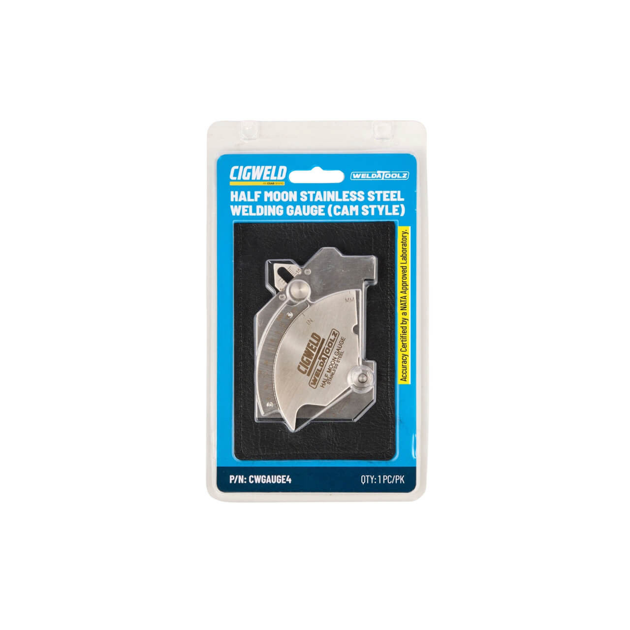 Cigweld WeldaToolz Stainless Steel Half Moon Welding Gauge Cam Style