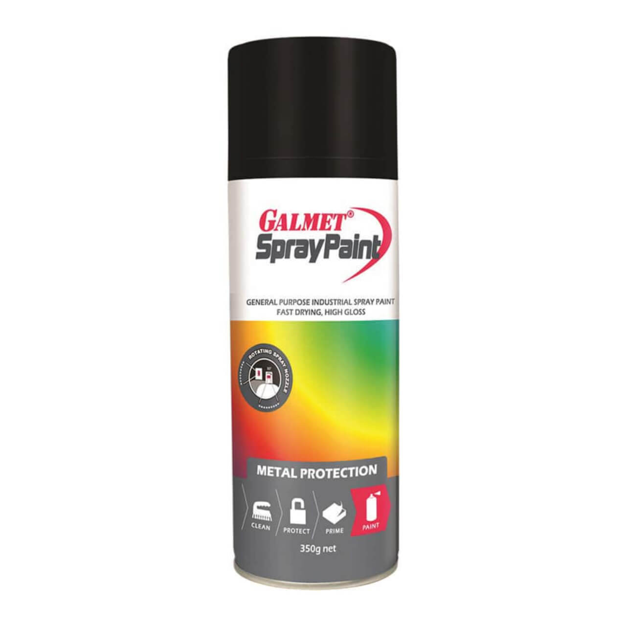 Galmet Fast Dry Enamel Black High Gloss Paint 350g