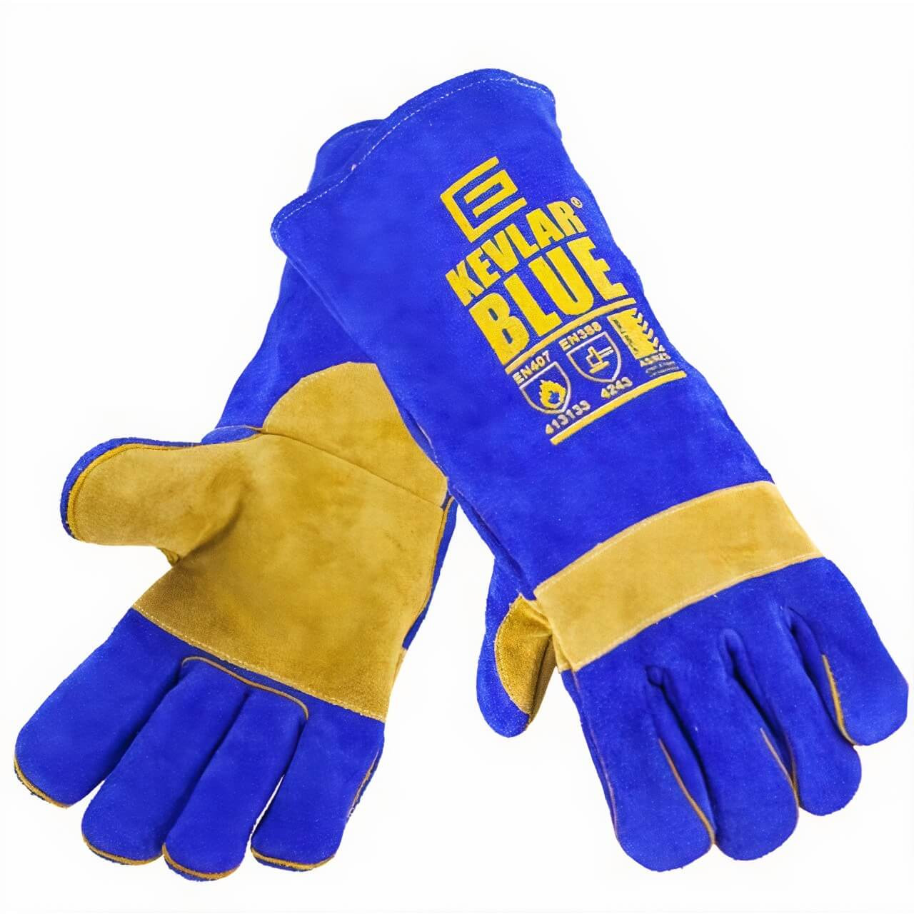 Kevlar Blue Leather Welding Gloves