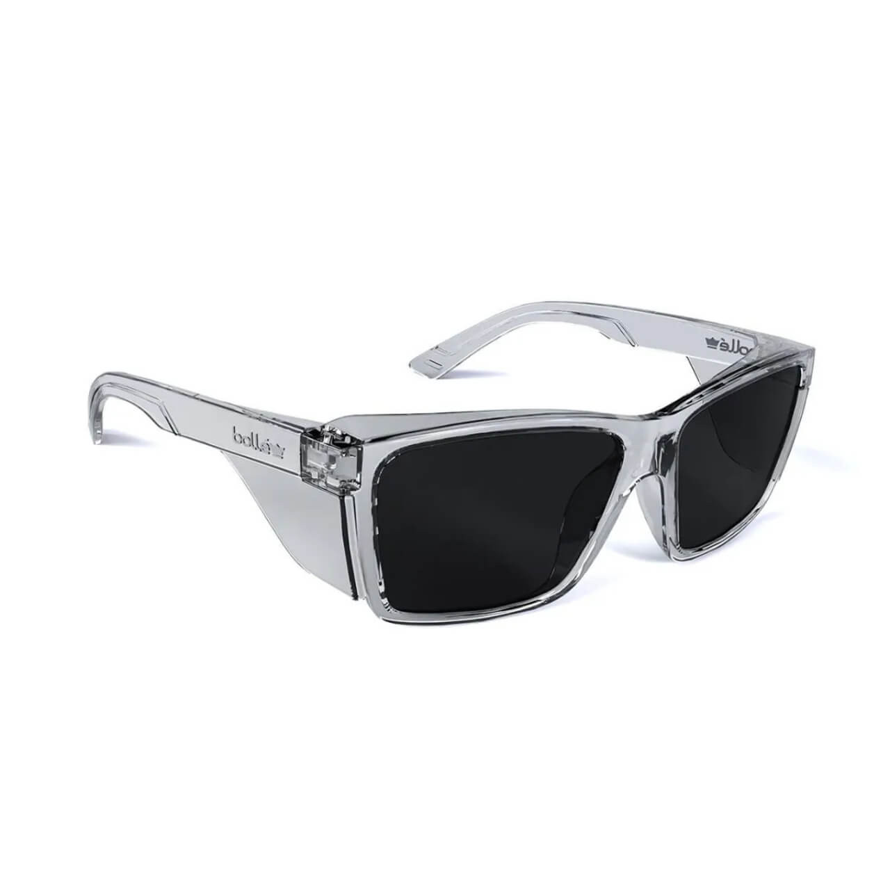 Bolle STKS 420 Crystal Frame Smoke PC Lens Platinum Safety Spec