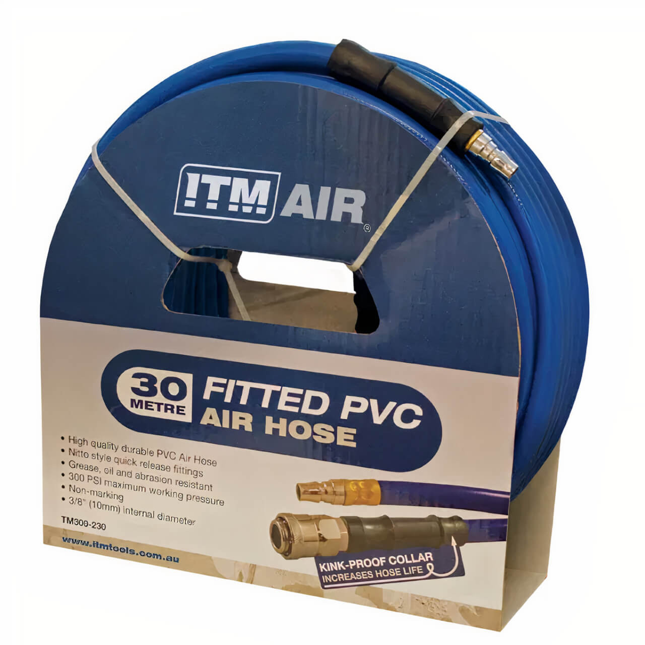 ITM Air Hose 10mm X 30m Pvc Air Hose, With Couplers
