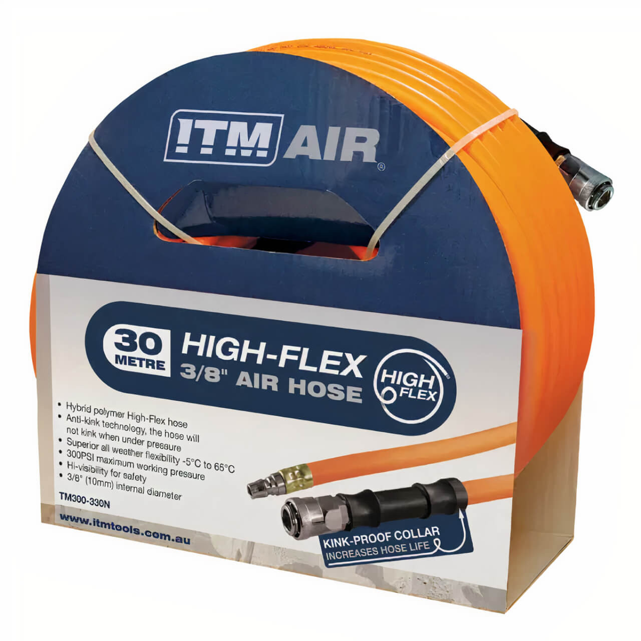 ITM Air Hose 10mm X 30m Hybrid Polymer Air Hose With Nitto Style Fittings