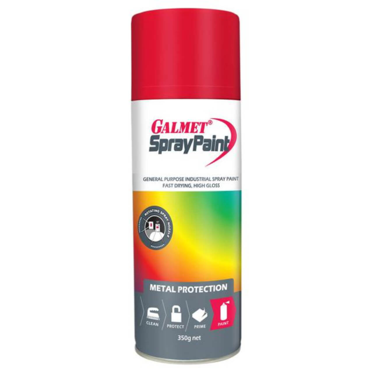 Galmet Fast Dry Enamel Bright Red Paint 350g