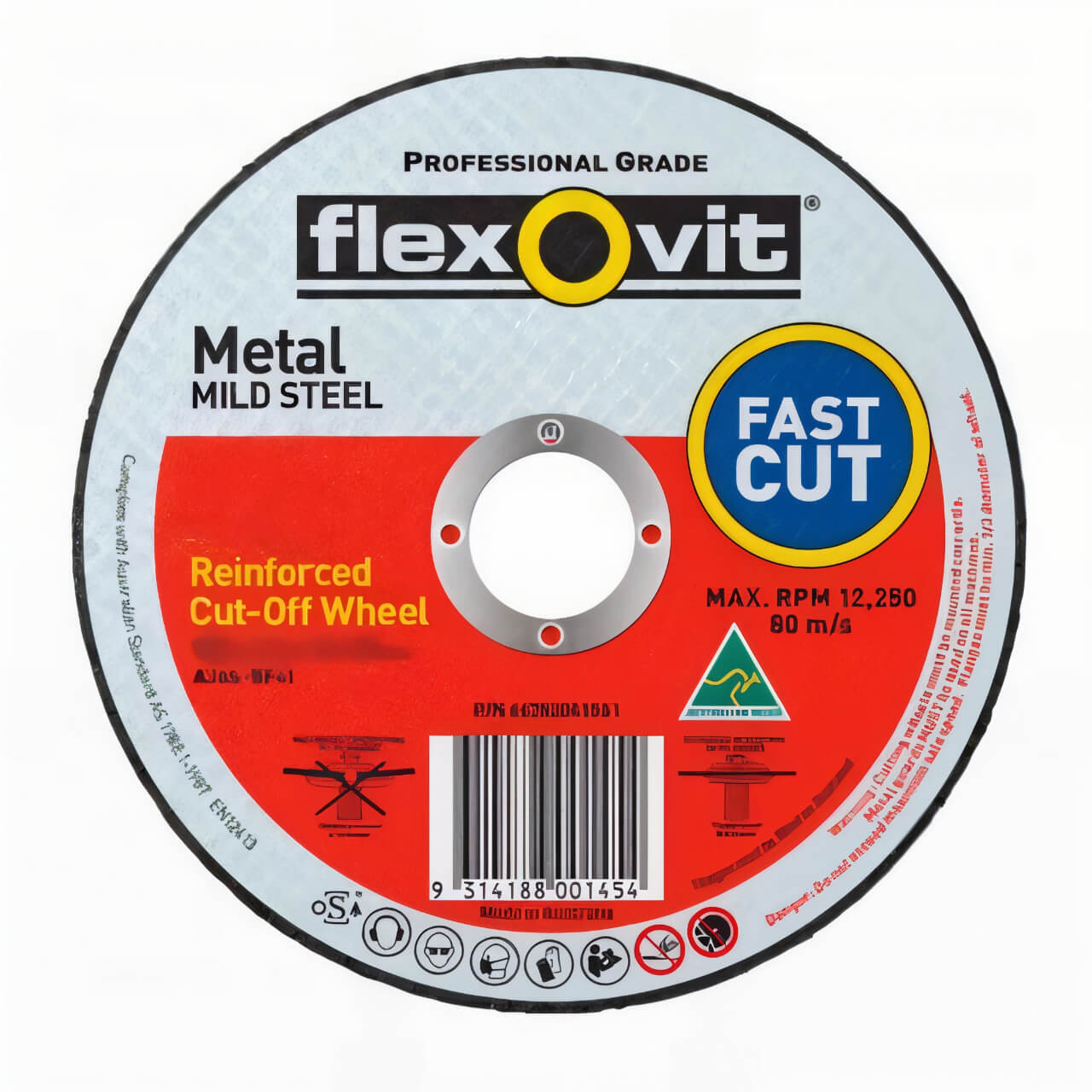 Flexovit A46TBF41 Mega Inox 125x1x22 Cutting Disc 10 Tin