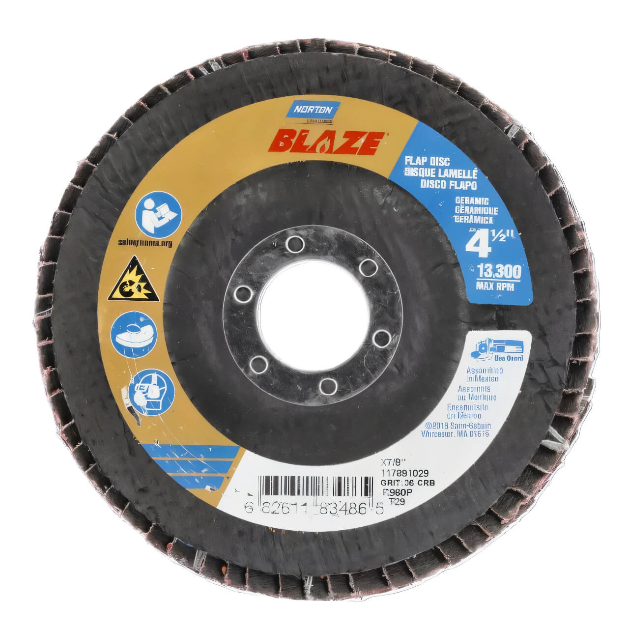 Norton Blaze Ceramic Flap Disc 125x22mm C80