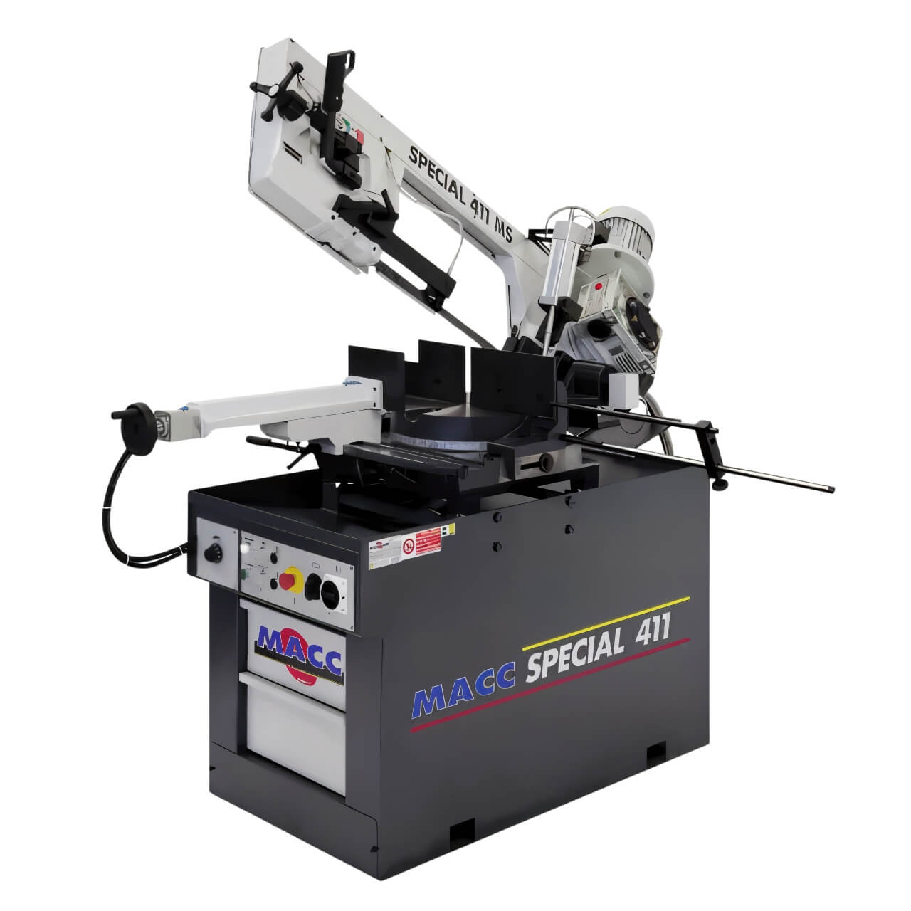 Macc Bandsaw Semi Auto 300mm Cap Swivel Head Dual Mitre 2 Speed 415V 3PH