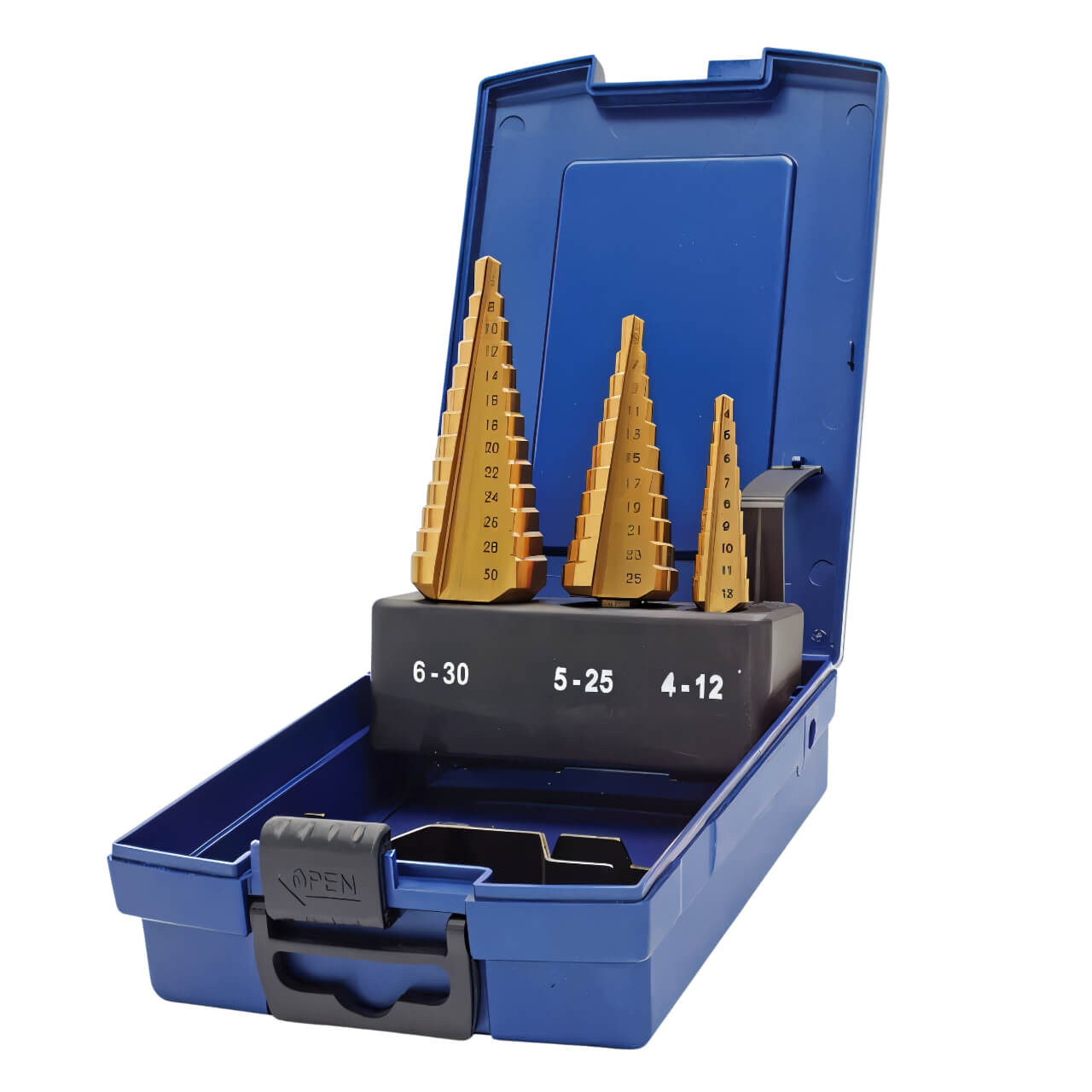 Holemaker Straight Flute Step Drill Set 3 Pce 4-12mm / 5-25mm / 6-30mm