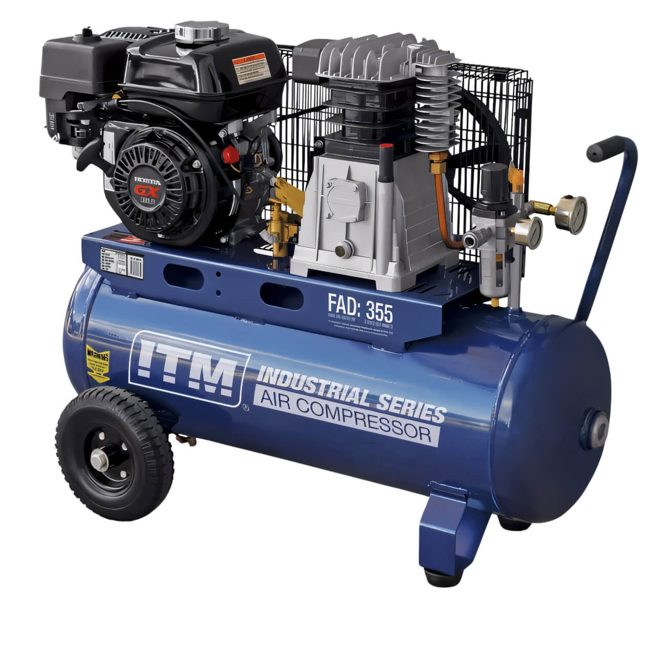ITM Air Compressor Belt Drive Petrol 5.5Hp Honda 60Ltr Fad 355L/Min