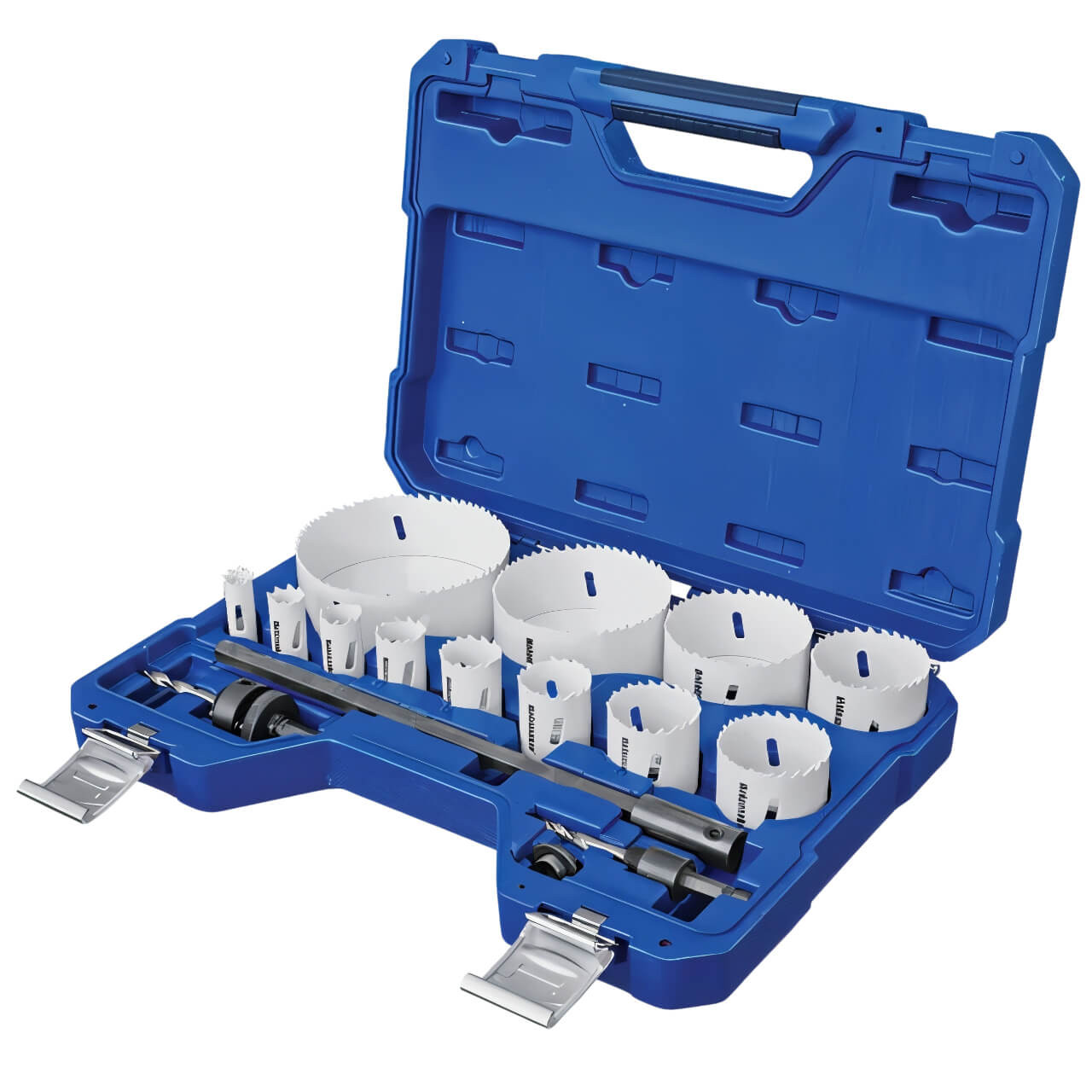 Holemaker Cobalt Holesaw Set Plumbers Set 16, 19, 22, 25, 30, 35, 44, 51, 57, 73, 92, 114mm Plus Arbors