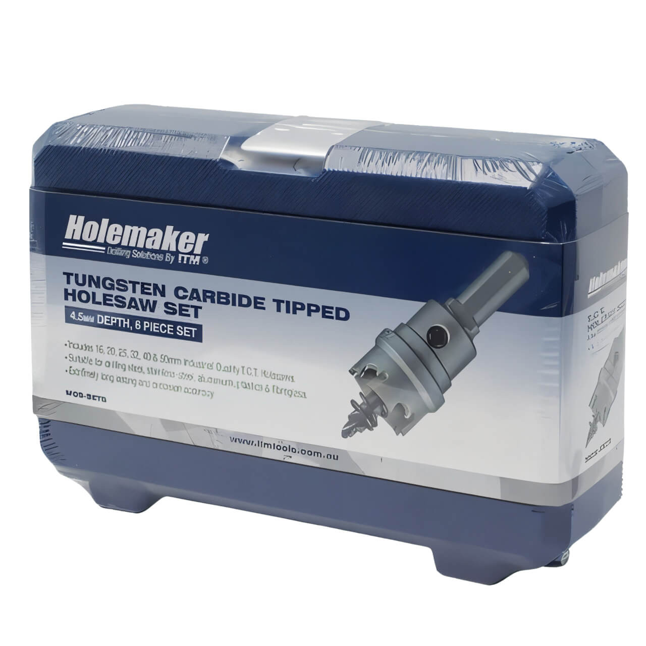 Holemaker 6 Pce TCT Holesaw Set 4.5mm Depth Contains 16, 20, 25, 32, 40 & 50mm Dia