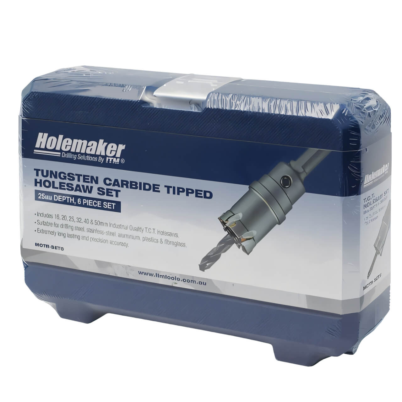Holemaker 6 Piece Tct Holesaw Set, 25Mm Depth, Contains 16, 20, 25, 32, 40 & 50Mm Dia.