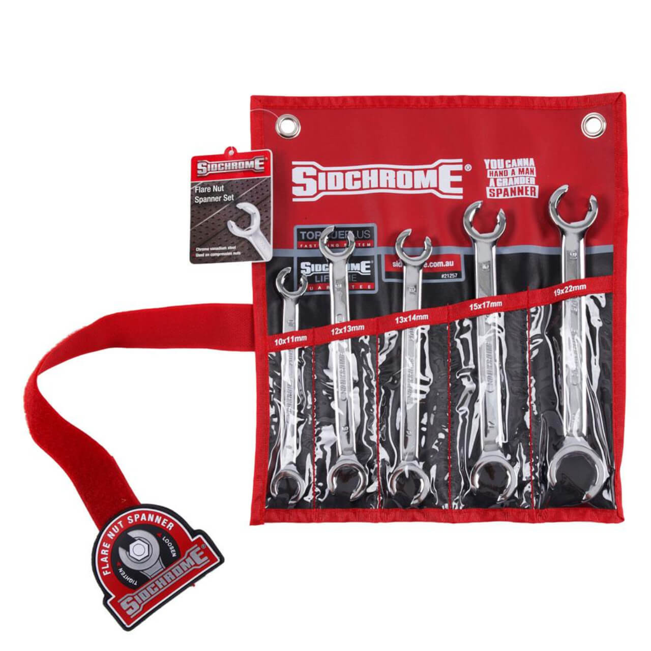 Sidchrome Spanner Set Flare Nut Metric 5 Pieces