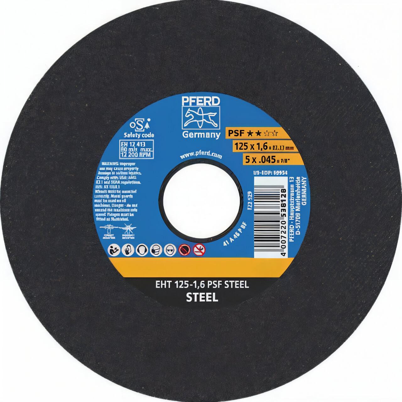 Pferd EHT A46R A46P PSF 125x1.6x22 U/Thin Cutting Disc 25/box
