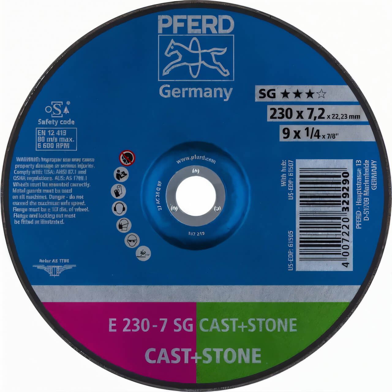 Pferd C24Q SG 230x7x22 Masonry DC Grinding Disc 10/box