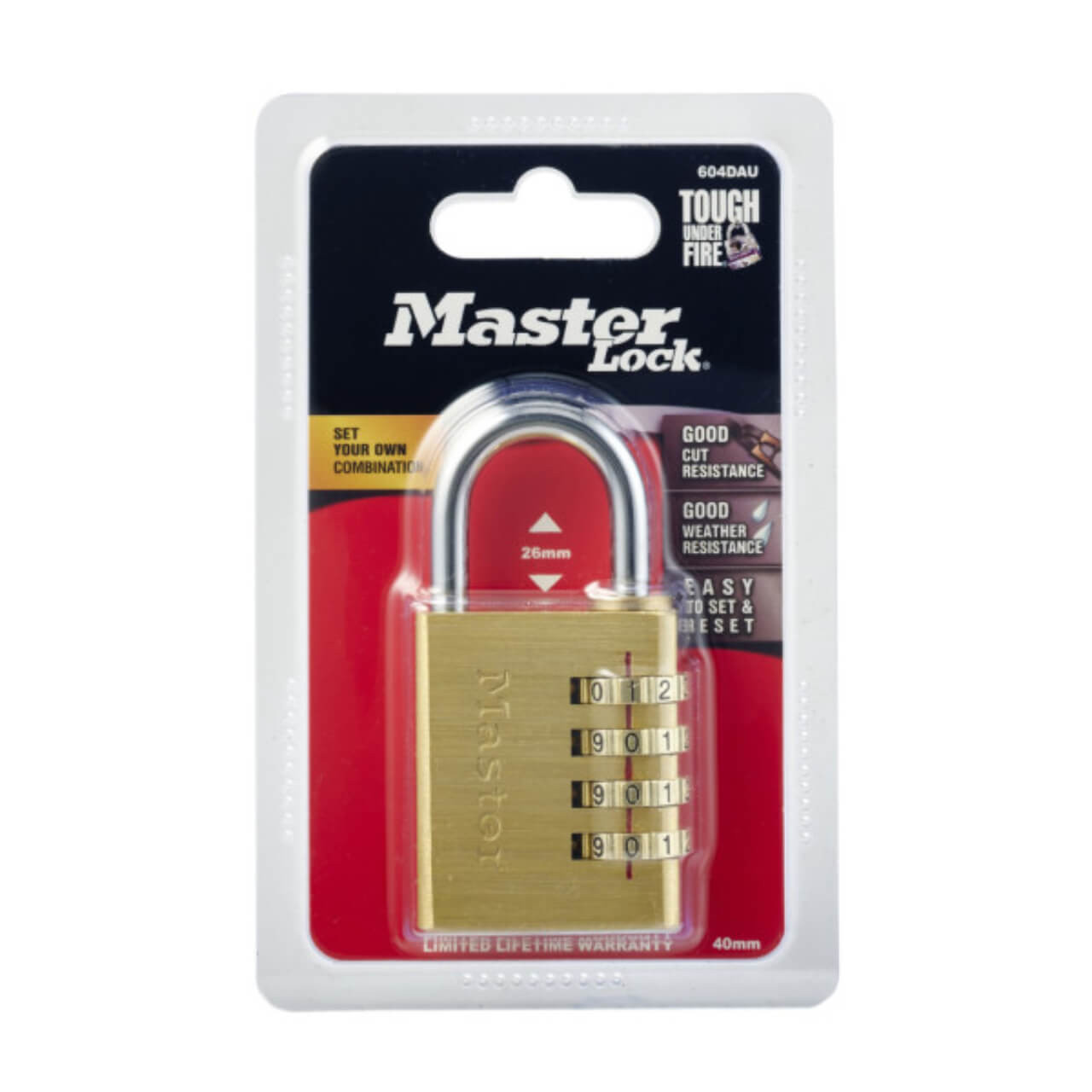 Master Lock Padlock Combination Reset Brass 40mm