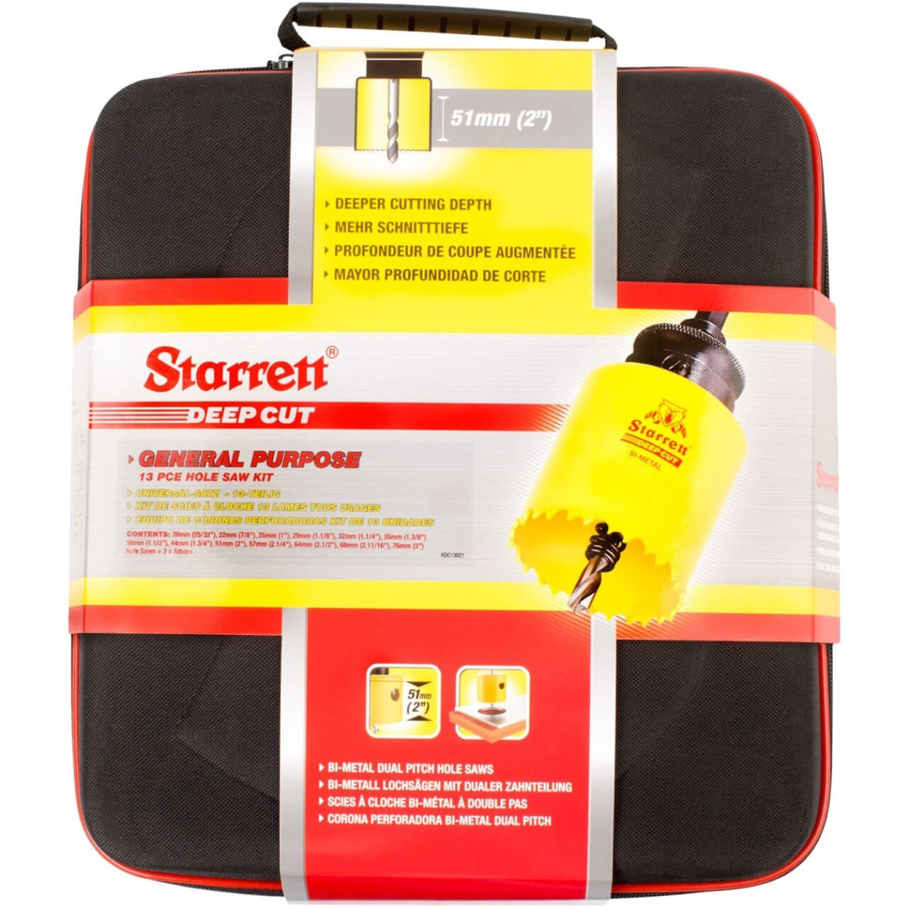Starrett Bi-Metal Deep Cut 6 13pc Holesaw Kit