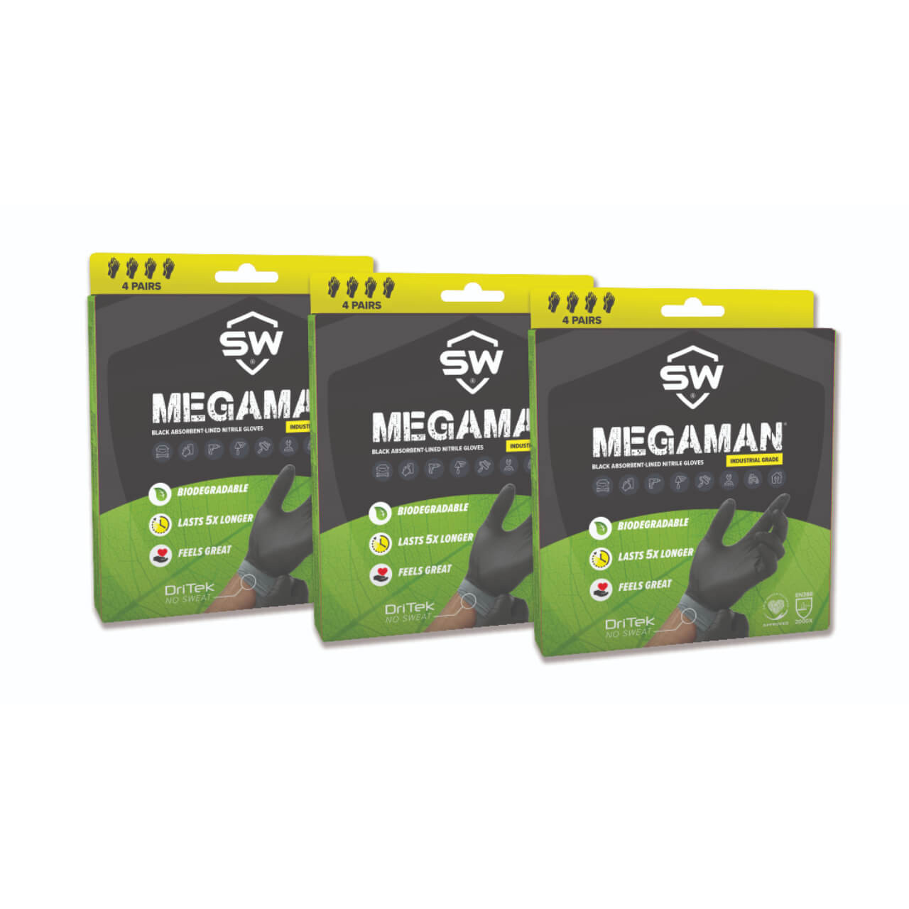 SW Megaman P/F Nitrile with Ecotek, 4pr Vend Pk