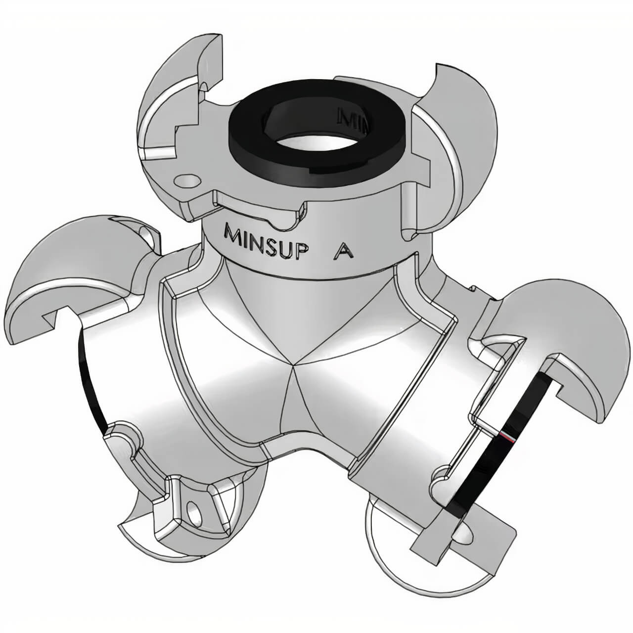 Minsup Type A Claw Coupling Standard Seal 500PSI SG Iron Three Way Union