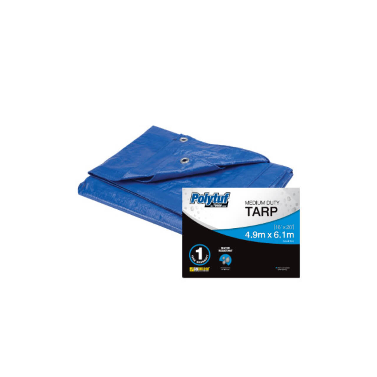 Polytuf 4.9m x 6.1m Meduim Duty Blue Tarp
