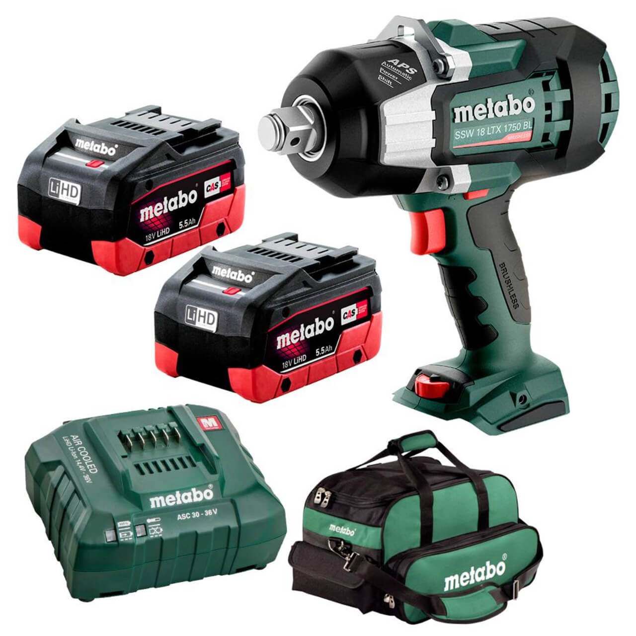 Metabo SSW 18 LTX 1750 BL 5.5 SB K 18V 3/4” Impact Wrench Kit 1750Nm